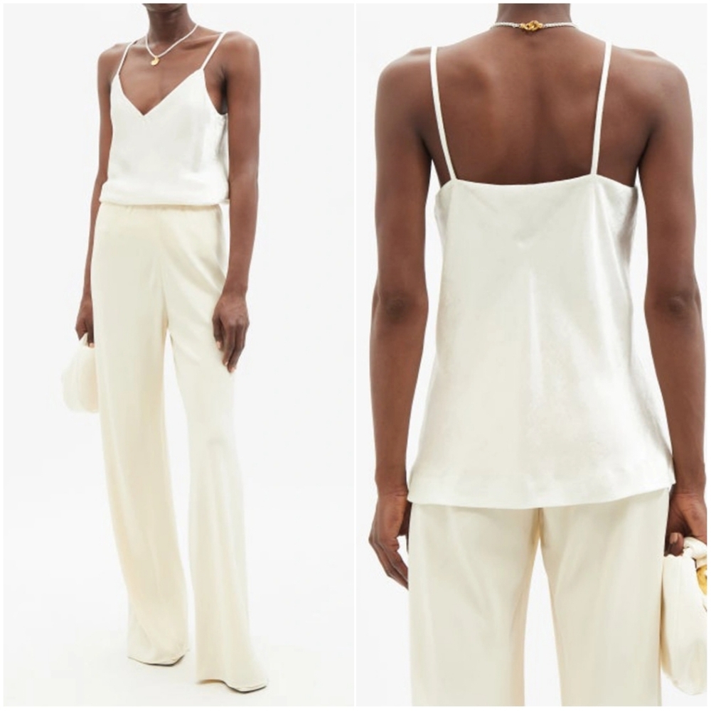 Jil Sander Fluid V-Neck Camisole in Optic White